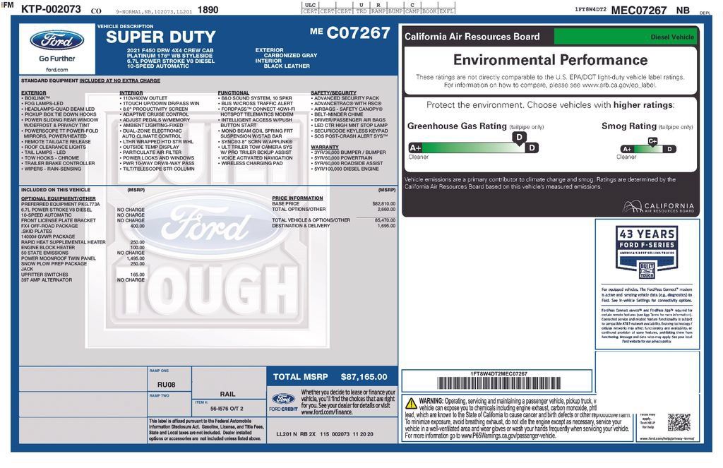 Used 2021 Ford F450 Platinum w/ FX4 Off-Road Package AWD/4WD image 28
