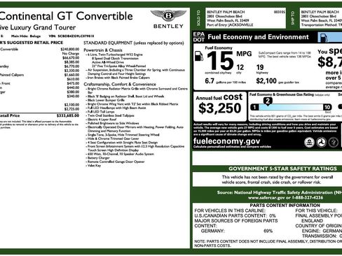 Used 2020 Bentley Continental GT w/ Number 1 Edition by Mulliner AWD/4WD image 7