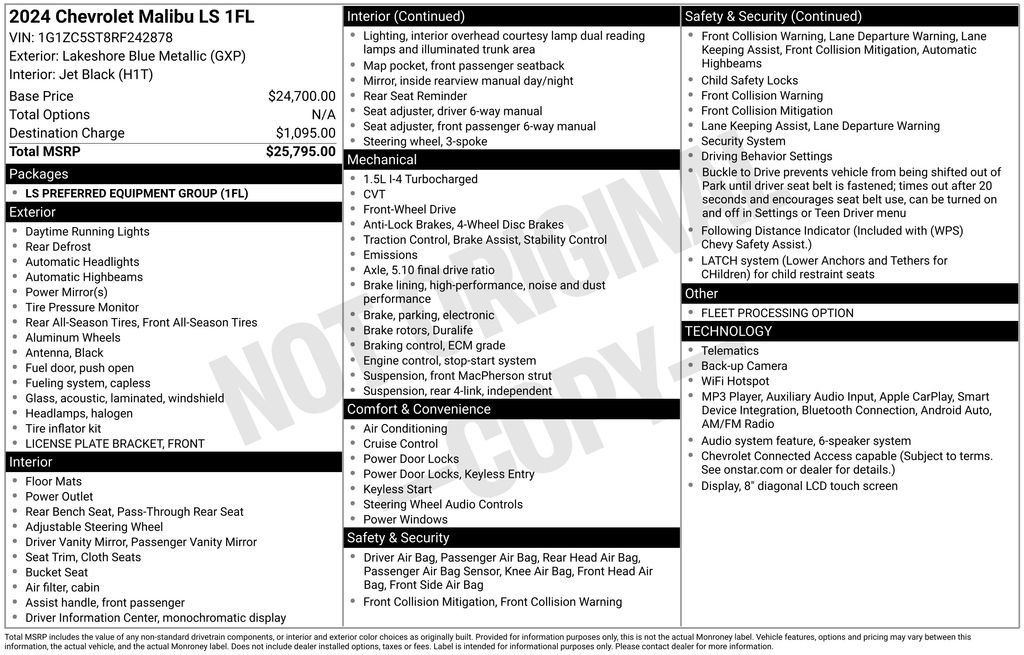 Used 2024 Chevrolet Malibu LS FWD image 30
