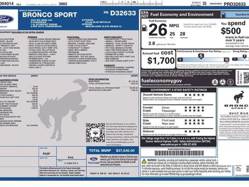 Used 2023 Ford Bronco Sport Big Bend w/ Convenience Package AWD/4WD image 8