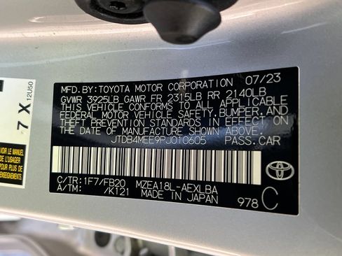 Certified 2023 Toyota Corolla LE w/ Carpet Mat Package (TMS) FWD image 10