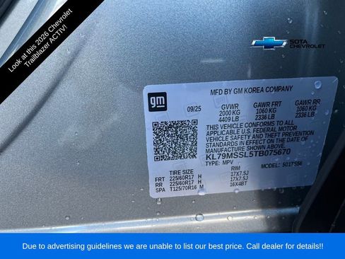 New 2026 Chevrolet TrailBlazer ACTIV w/ Driver Confidence Package image 28