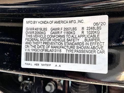 Certified 2020 Honda Accord Touring image 66