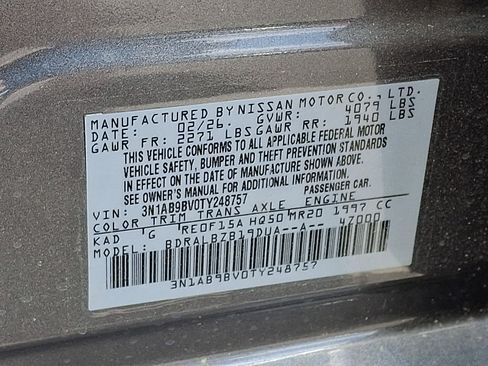 Used 2026 Nissan Sentra S w/ S Cold Weather Package FWD image 17