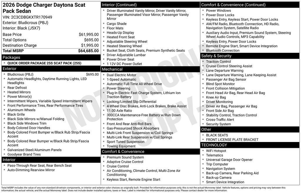 New 2026 Dodge Charger Daytona Scat Pack AWD/4WD image 3