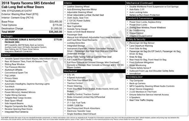 Certified 2018 Toyota Tacoma SR5 AWD/4WD image 32