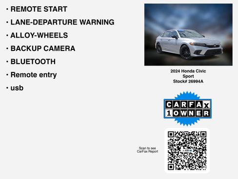 Certified 2024 Honda Civic Sport image 7