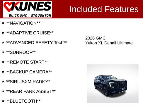 Used 2026 GMC Yukon XL Denali Ultimate w/ LPO, Floor Liner Package AWD/4WD image 2