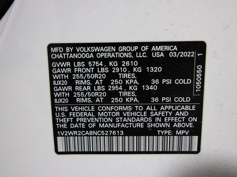 Used 2022 Volkswagen Atlas SE image 35