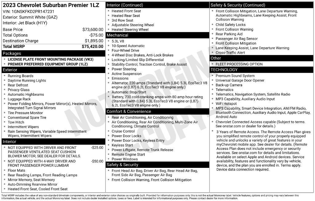 Used 2023 Chevrolet Suburban Premier AWD/4WD image 38