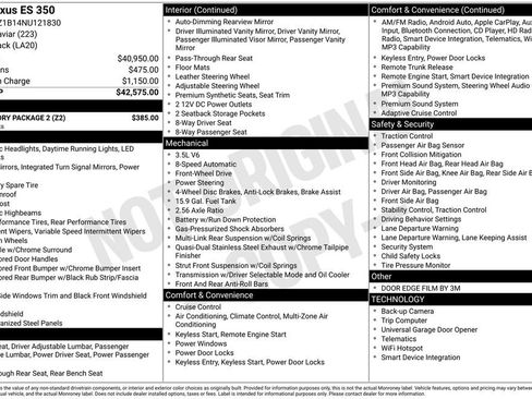 Used 2022 Lexus ES 350 w/ Accessory Package 2 FWD image 15