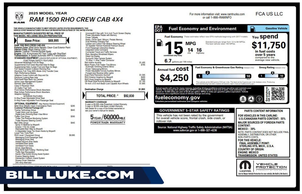 Used 2025 RAM 1500 RHO w/ RHO Level 1 Equipment Group AWD/4WD image 1