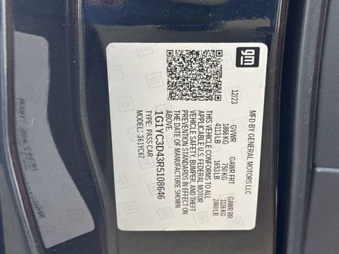 Certified 2024 Chevrolet Corvette Stingray Premium Conv image 30