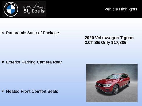 Used 2020 Volkswagen Tiguan SE w/ Panoramic Sunroof Package FWD image 8