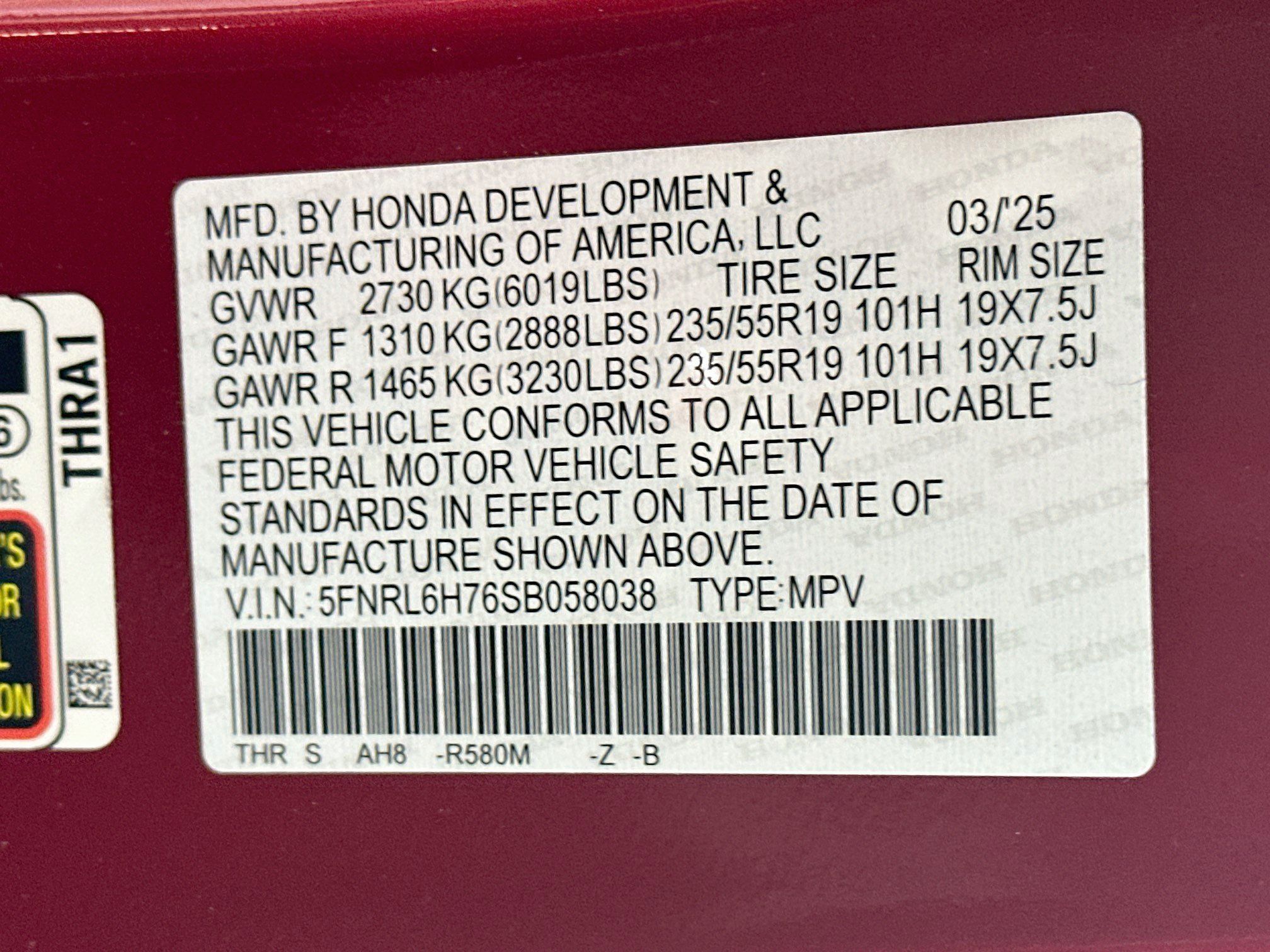 Used 2025 Honda Odyssey Sport-L image 12