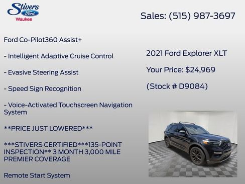 Used 2021 Ford Explorer XLT w/ Equipment Group 202A AWD/4WD image 16