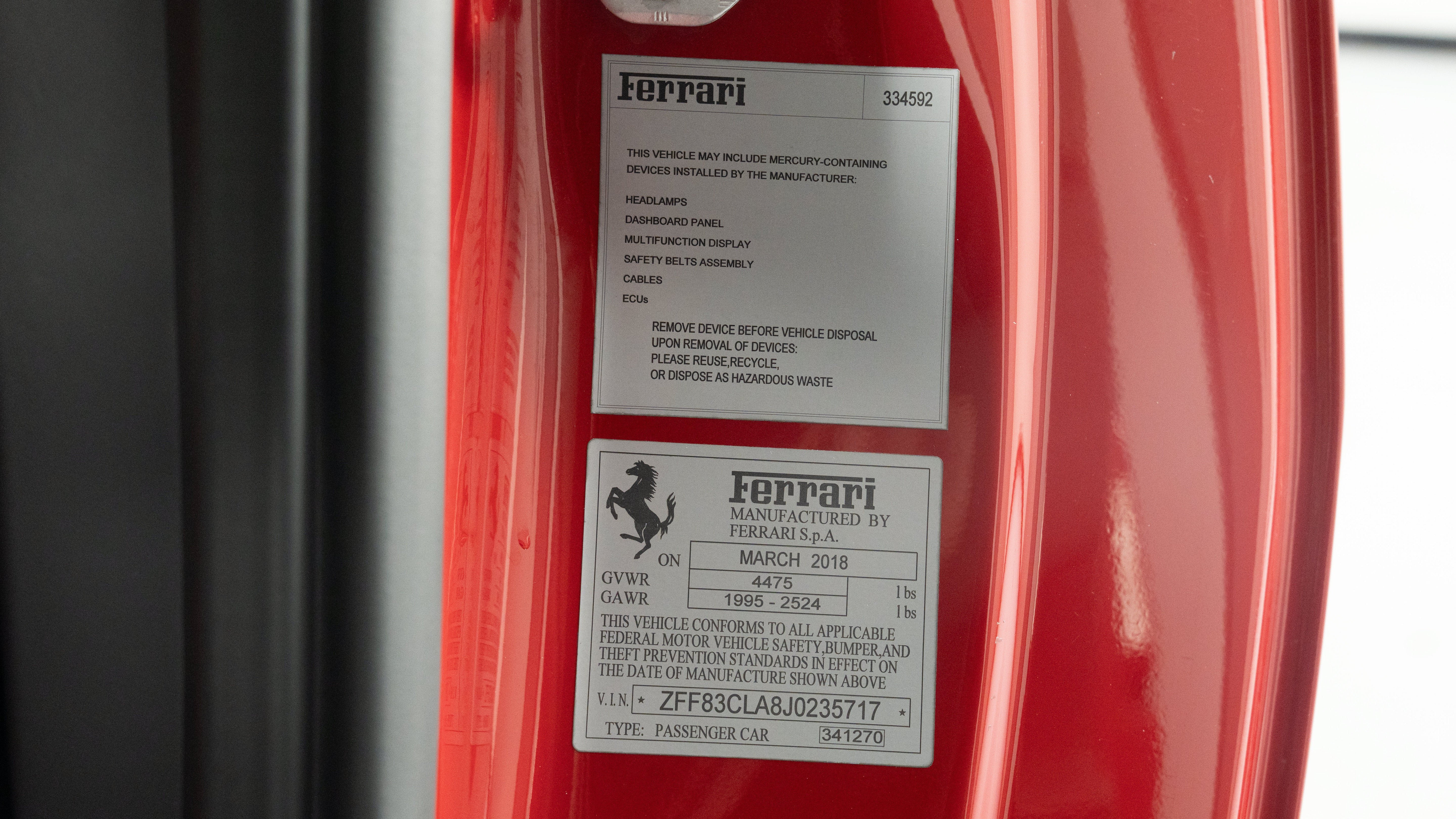 Certified 2018 Ferrari 812 Superfast RWD image 54