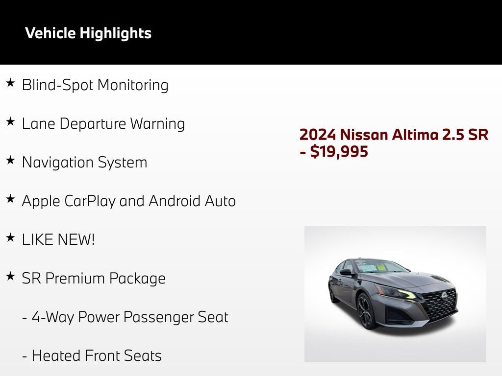 Used 2024 Nissan Altima 2.5 SR w/ SR Premium Package FWD image 53