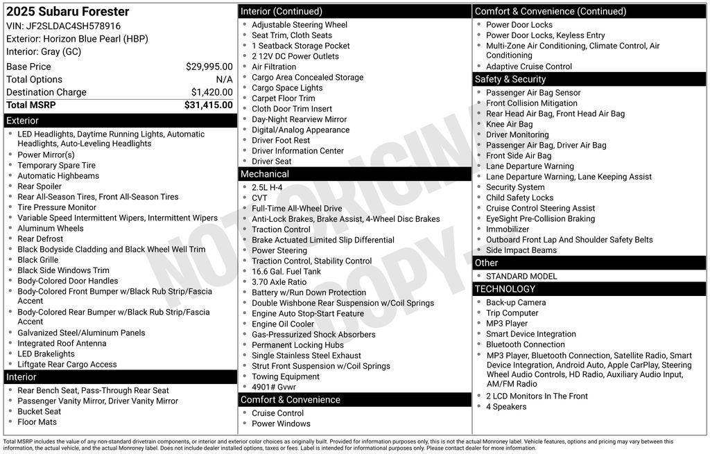 Certified 2025 Subaru Forester AWD/4WD image 48