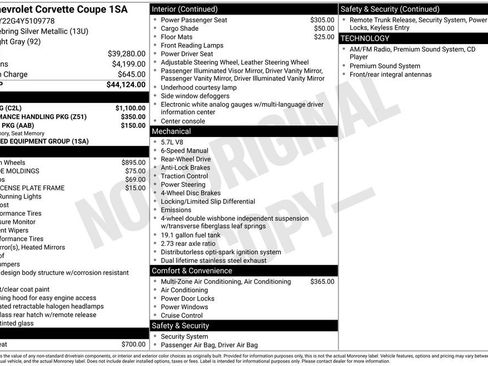 Used 2000 Chevrolet Corvette Coupe w/ Roof Pkg RWD image 5