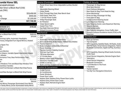 Certified 2023 Hyundai Kona SEL w/ Cargo Package AWD/4WD image 4