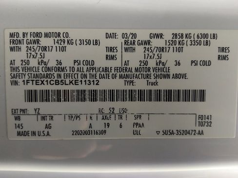 Used 2020 Ford F150 XL w/ Equipment Group 101A Mid RWD image 33