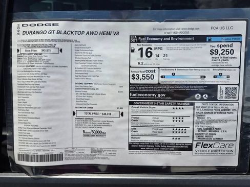 New 2026 Dodge Durango GT w/ Blacktop Package AWD/4WD image 3