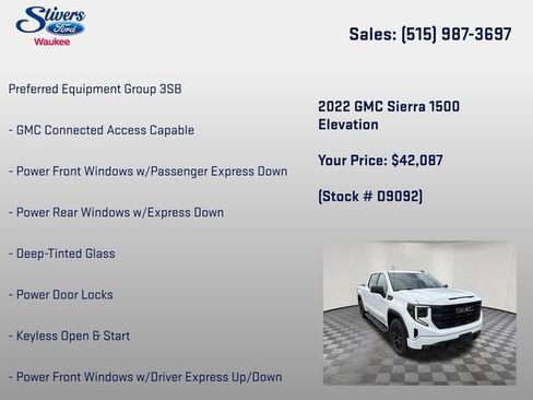 Used 2022 GMC Sierra 1500 Elevation w/ Preferred Package AWD/4WD image 8