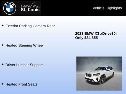 Used 2023 BMW X3 xDrive30i w/ Convenience Package image 16
