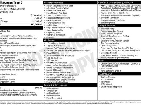 Used 2023 Volkswagen Taos S image 9