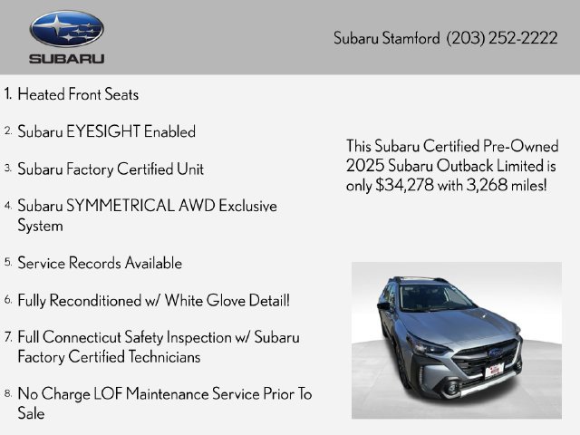Used 2025 Subaru Outback Limited AWD/4WD image 2