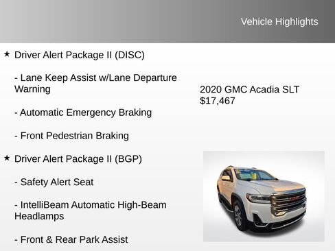 Used 2020 GMC Acadia SLT w/ Driver Alert Package II image 16