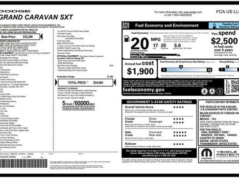 Used 2019 Dodge Grand Caravan SXT w/ Rear Park Assist Package image 5