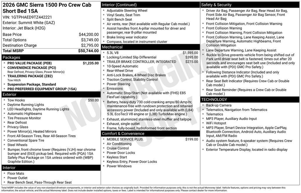 New 2026 GMC Sierra 1500 Pro w/ Pro Value Package RWD image 19
