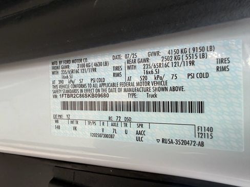 Used 2025 Ford Transit 250 148 Medium Roof Extended AWD image 47