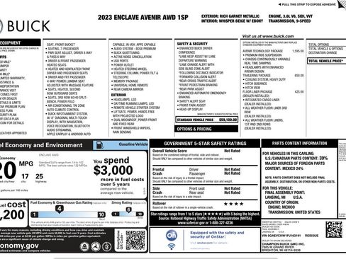 Used 2023 Buick Enclave Avenir w/ Avenir Technology Package AWD/4WD image 3