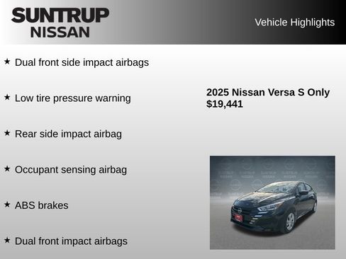 Used 2025 Nissan Versa S w/ Trunk Package FWD image 16