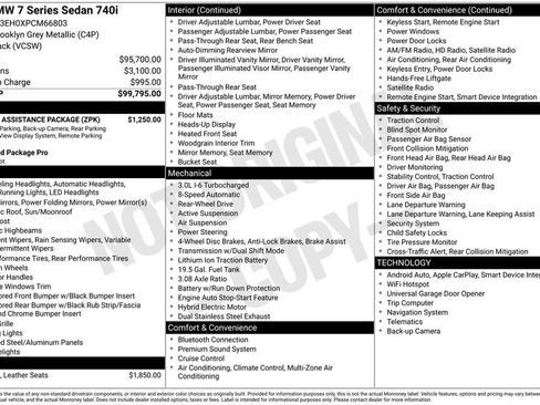 Used 2023 BMW 740i w/ Parking Assistance Package RWD image 9