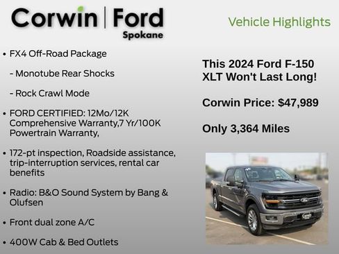 Used 2024 Ford F150 XLT w/ Equipment Group 303A High AWD/4WD image 25