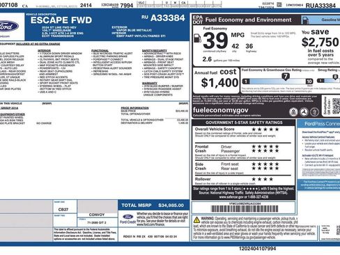 Used 2024 Ford Escape ST-Line w/ Equipment Group 301A FWD image 5