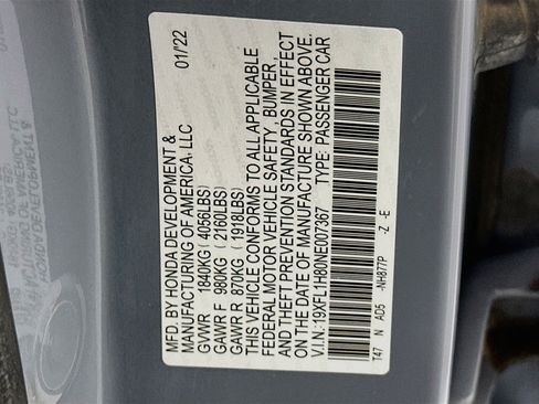 Used 2022 Honda Civic Sport Touring image 12