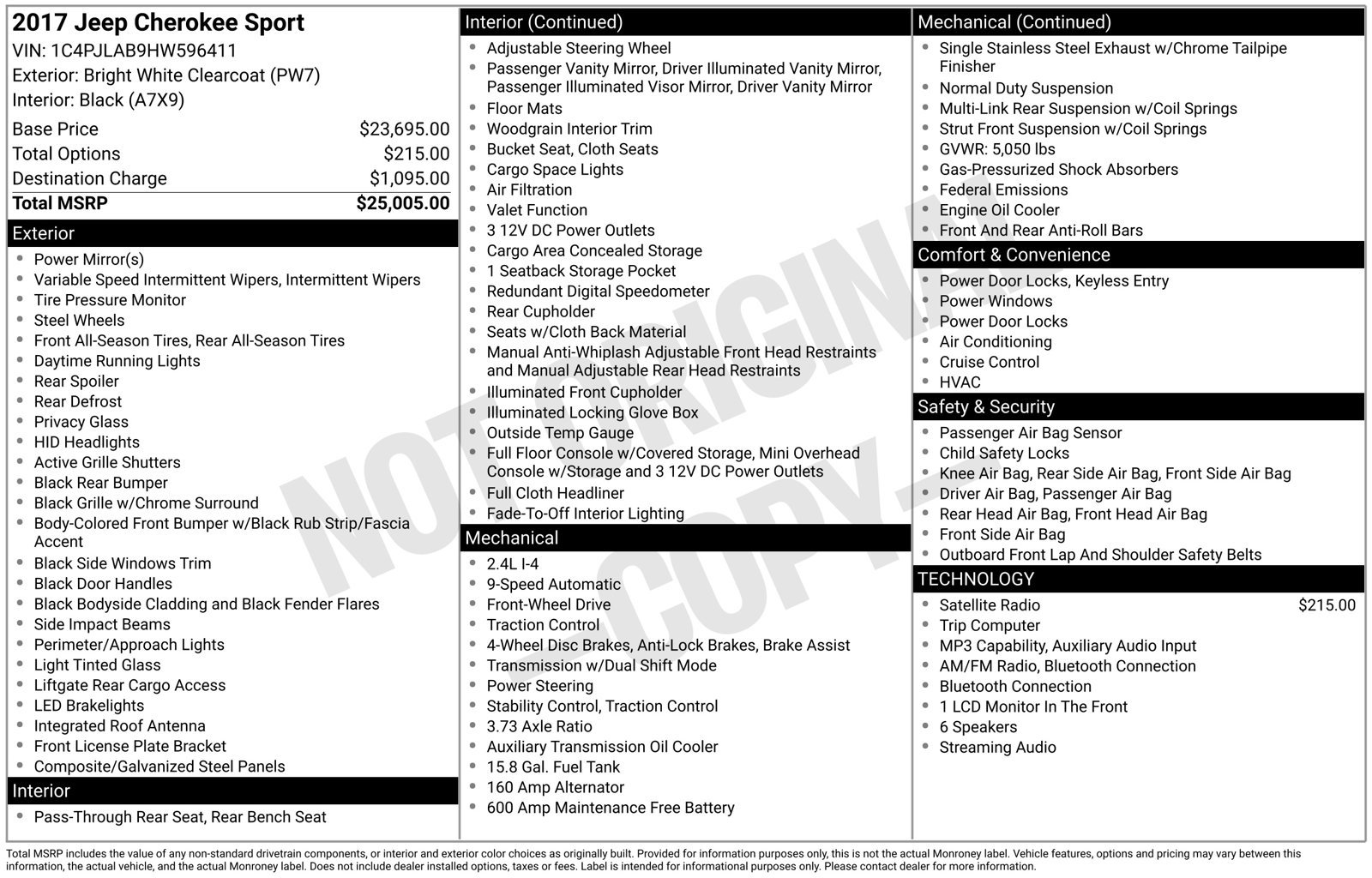Used 2017 Jeep Cherokee Sport FWD image 2