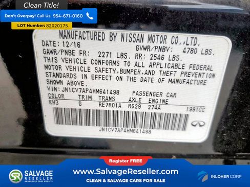 Used 2017 INFINITI Q50 2.0t w/ Moonroof Package image 16