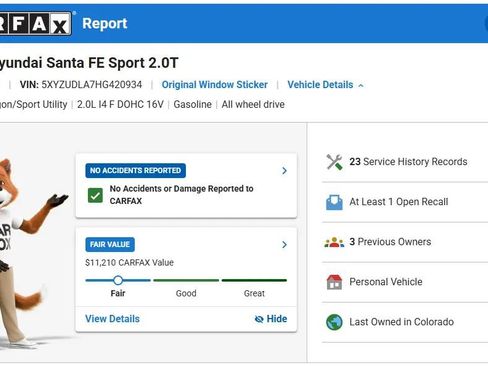 Used 2017 Hyundai Santa Fe Sport 2.0T AWD/4WD image 2