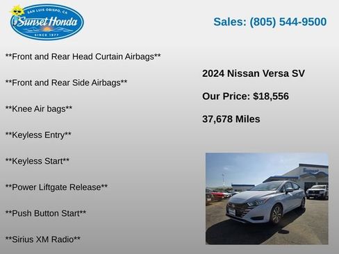 Used 2024 Nissan Versa SV w/ Trunk Package FWD image 10