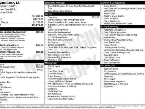 New 2026 Toyota Camry SE w/ Multimedia Upgrade Package FWD image 4