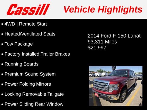 Used 2014 Ford F150 Lariat w/ Equipment Group 502A Luxury AWD/4WD image 3