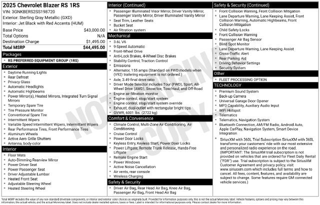 Used 2025 Chevrolet Blazer RS FWD image 31