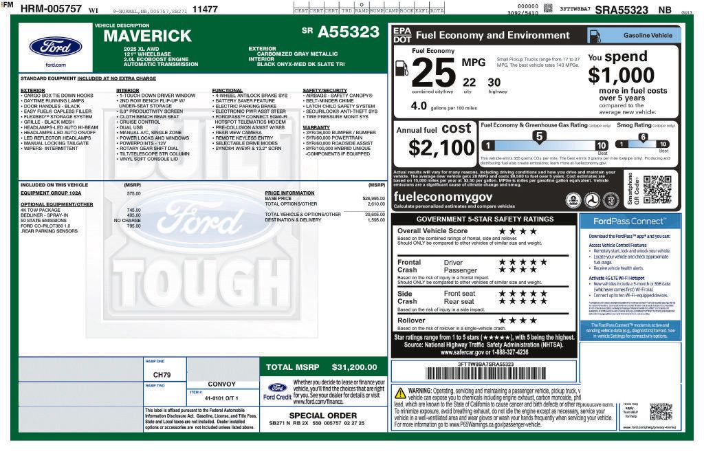 Used 2025 Ford Maverick XL w/ 4K Tow Package AWD/4WD image 26