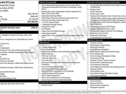 New 2025 Kia K4 GT-Line w/ GT-Line Sunroof Package